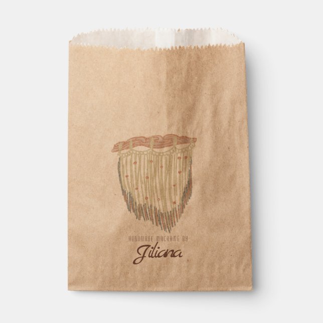 Hand Drawn Macrame Business Bohemian Favor Bag (Front)