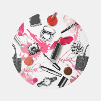 Hand-drawn makeup, vintage graphic pattern. rug