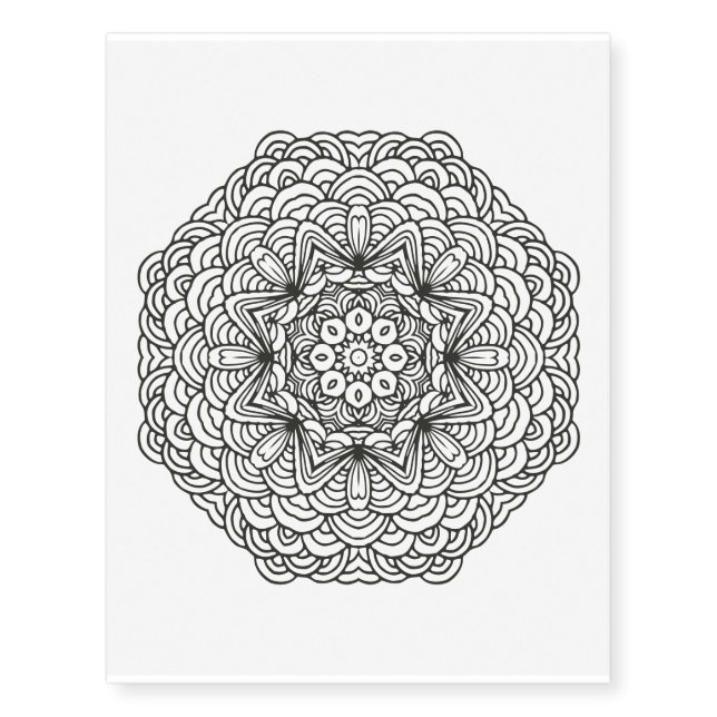Hand drawn mandala Custom Temporary Tattoos (Front)