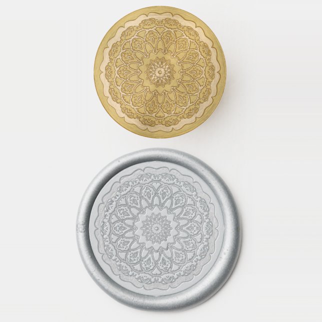 Hand-Drawn Mandala Wax Seal Stamp (Stamped)