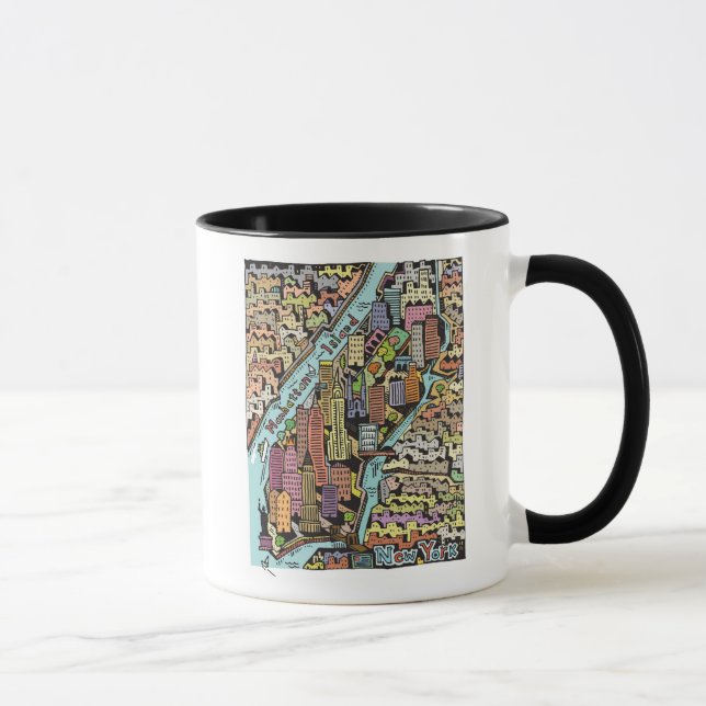 Hand Drawn Map of New York City Mug (Right)