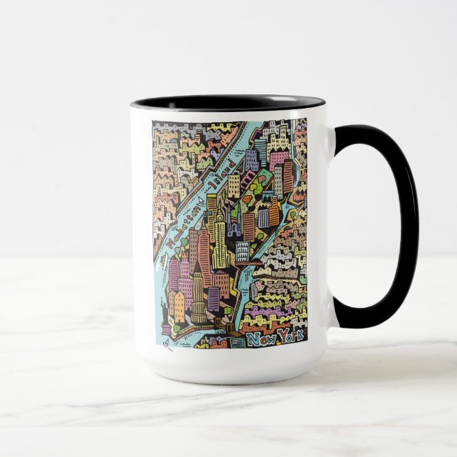 Hand Drawn Map of New York City Mug (Right)