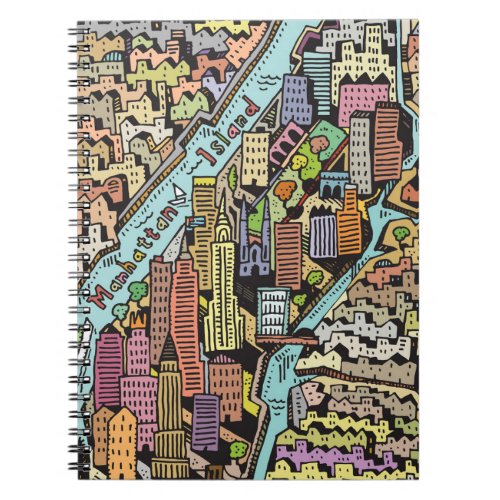 Hand Drawn Map of New York City Notebook