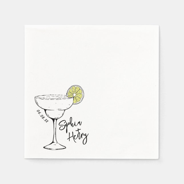 Hand Drawn Margarita Cocktail  Napkins (Front)