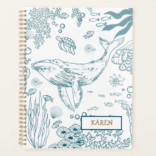 Hand_drawn Marine Life Planner