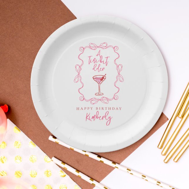 Hand Drawn Martini A Tiny Bit Older Birthday Party Paper Plates (Creator Uploaded)