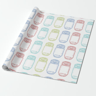 Hand drawn Mason Jar in 4 colors Wrapping Paper