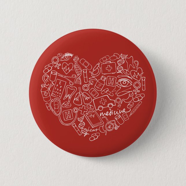 Hand Drawn Medial Doodle Logo Button (Front)