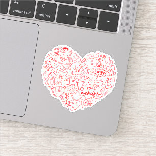 Hand Drawn Medial Doodle Logo Sticker