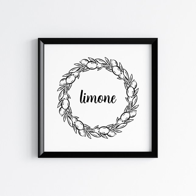 Hand-Drawn Mediterranean Lemon Wreath Art Poster (Creator Uploaded)