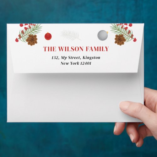Hand Drawn Merry Christmas Family Name Envelope