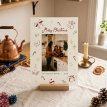 Hand Drawn Merry Christmas Playful Photo