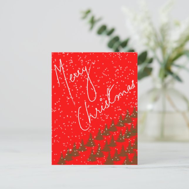 Hand-Drawn Merry Christmas Postcard (Standing Front)