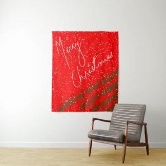 Hand-Drawn Merry Christmas Tapestry