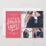 Hand Drawn Merry Kisses Christmas Multi-Photo Holiday Card<br><div class="desc">3-Photo Holiday card featuring our exclusive hand-lettered typography that says "Merry Kisses".</div>