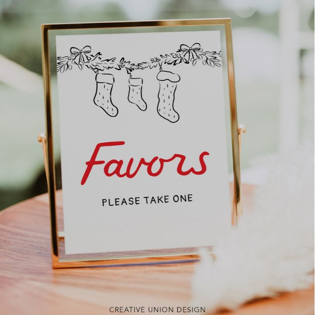 Hand Drawn Merry Little Baby Shower Favors Sign (Creator Uploaded)