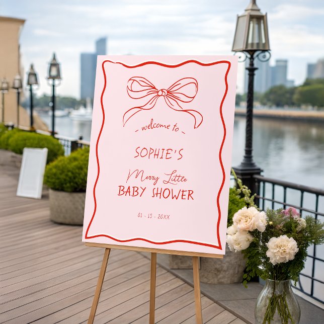 Hand Drawn Merry Little Baby Shower Welcome Sign (Creator Uploaded)