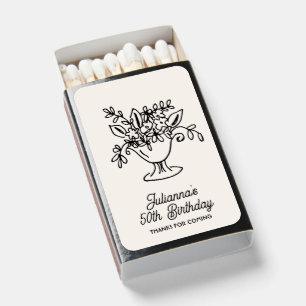 Hand Drawn Milestone Birthday Favor Matchboxes