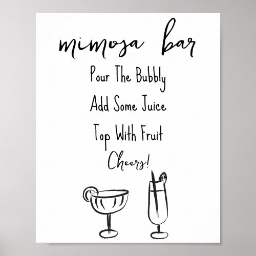 Hand drawn Mimosa Bar Sign
