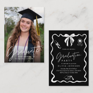 Hand Drawn Mini Photo Graduation Party Enclosure Card