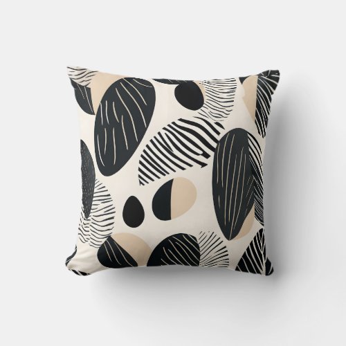 hand drawn minimal abstract pattern design throw pillow