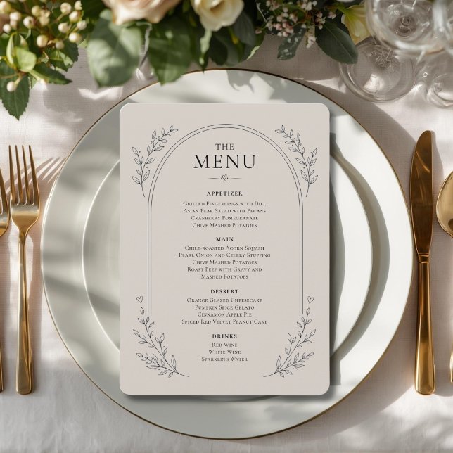 Hand Drawn Minimalist Christian Wedding  Menu (Creator Uploaded)