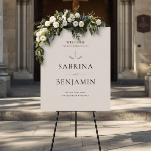 Hand Drawn Minimalist Christian Wedding Welcome Poster