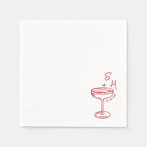 Hand Drawn minimalist Simple Cocktail Wedding 