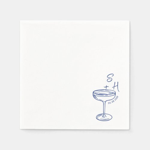 Hand Drawn minimalist Simple Cocktail Wedding 