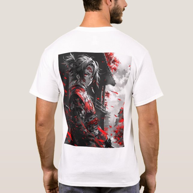 Hand Drawn Minimalistic Demon Slayer Anime T-Shirt (Back)