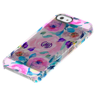 Hand Drawn Modern Colorful Floral Collage GR3 Clear iPhone SE/5/5s Case