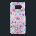 Hand Drawn Modern Colorful Floral Collage Uncommon Samsung Galaxy S8  Case<br><div class="desc">Modern elegant colorful watercolors hand drawn flowers collage.
Optional monogram.</div>