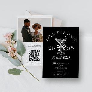 Hand Drawn Modern Martini Photo Save The Date