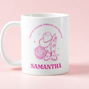 Hand Drawn Modern Pink Western Best Friend Coffee Mug