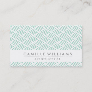 HAND DRAWN modern rustic print pattern mint green Business Card