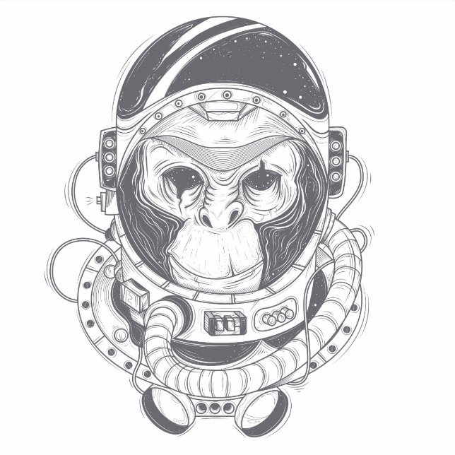Hand Drawn Monkey Sticker (Front)