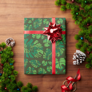 Hand Drawn Monstera Leaf Array Wrapping Paper