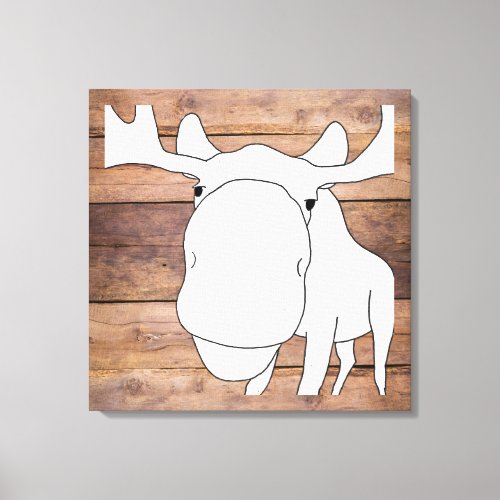 Hand_Drawn Moose Close_Up Canvas Print