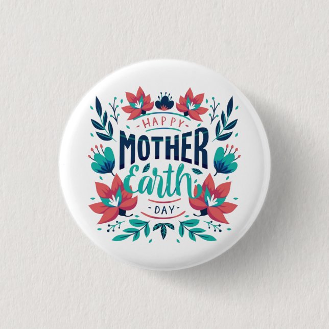 Hand Drawn Mother Earth Day Design-23184 Button (Front)