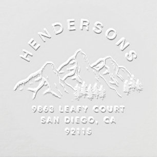 Hand-drawn Mountain Pines Return Address Embosser