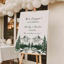 Hand Drawn Mountain Summer Wedding
