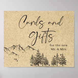 Hand Drawn Mountains Cards & Gifts Wedding Sign