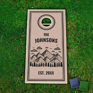 Hand Drawn Mountains Cornhole Set