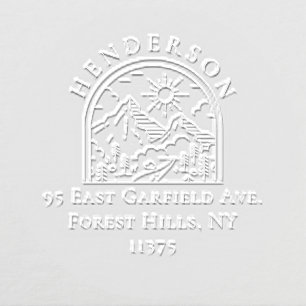 Hand-drawn Mountains Custom Vintage Return Address Embosser