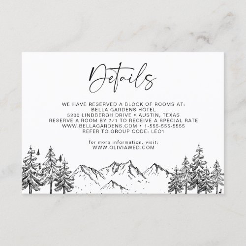 Hand Drawn Mountains Forest Details Enclosure Card