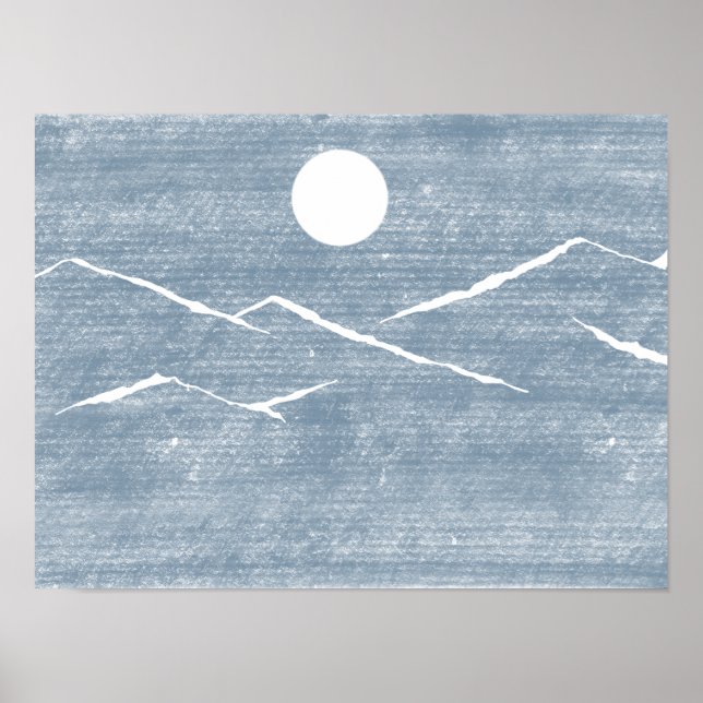 Hand Drawn Mountains Poster (Front)