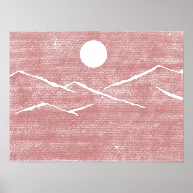 Hand Drawn Mountains Poster (Front)