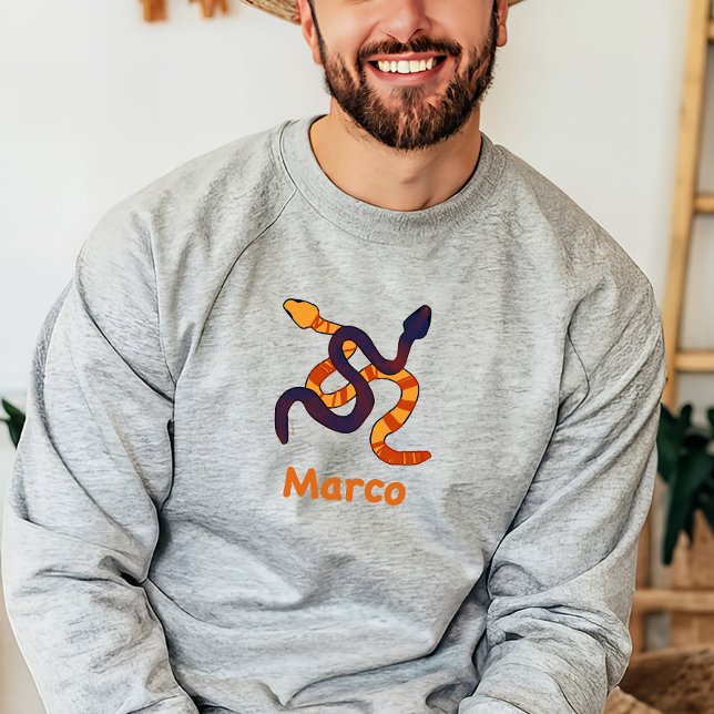 Hand drawn multicoloured funny snakes design sweatshirt (Creator Uploaded)