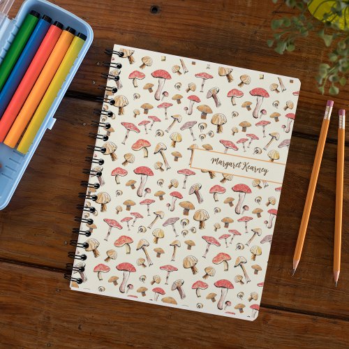 Hand_Drawn Mushrooms Boho Cottagecore Notebook