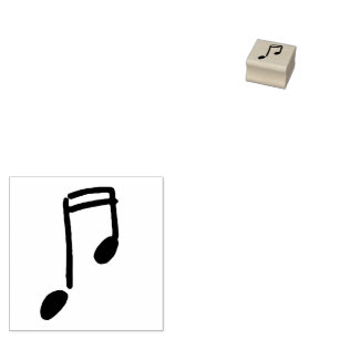hand-drawn music rubber stamp